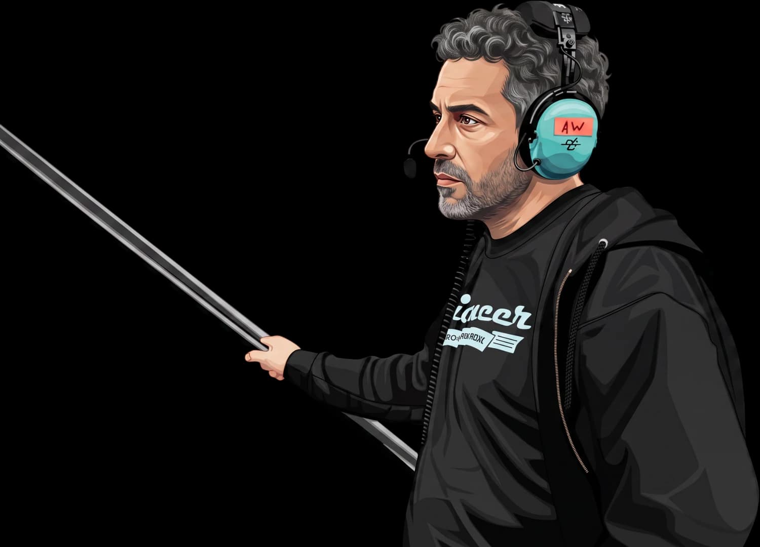TOMCOMM engineer wearing a full-duplex intercom headset during live event production setup