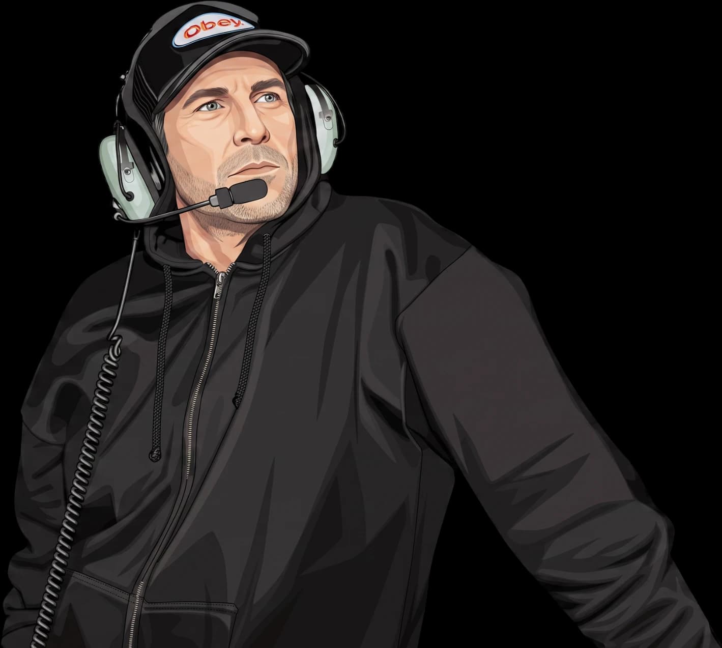 TOMCOMM production crew member wearing Riedel Bolero beltpack and headset at a live event