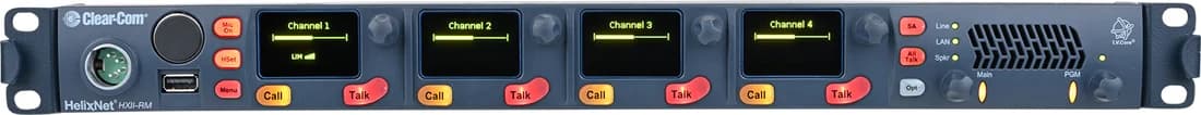 Clear-Com HelixNet HXII-RM remote station, 1U front panel