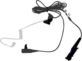 Motorola two-wire surveillance earpiece with translucent acoustic tube and push-to-talk
