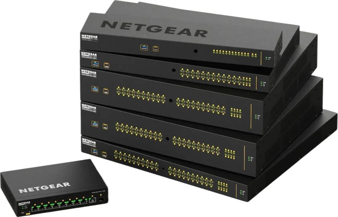 Netgear AV Line M4250 managed switches, rack-mount and desktop models