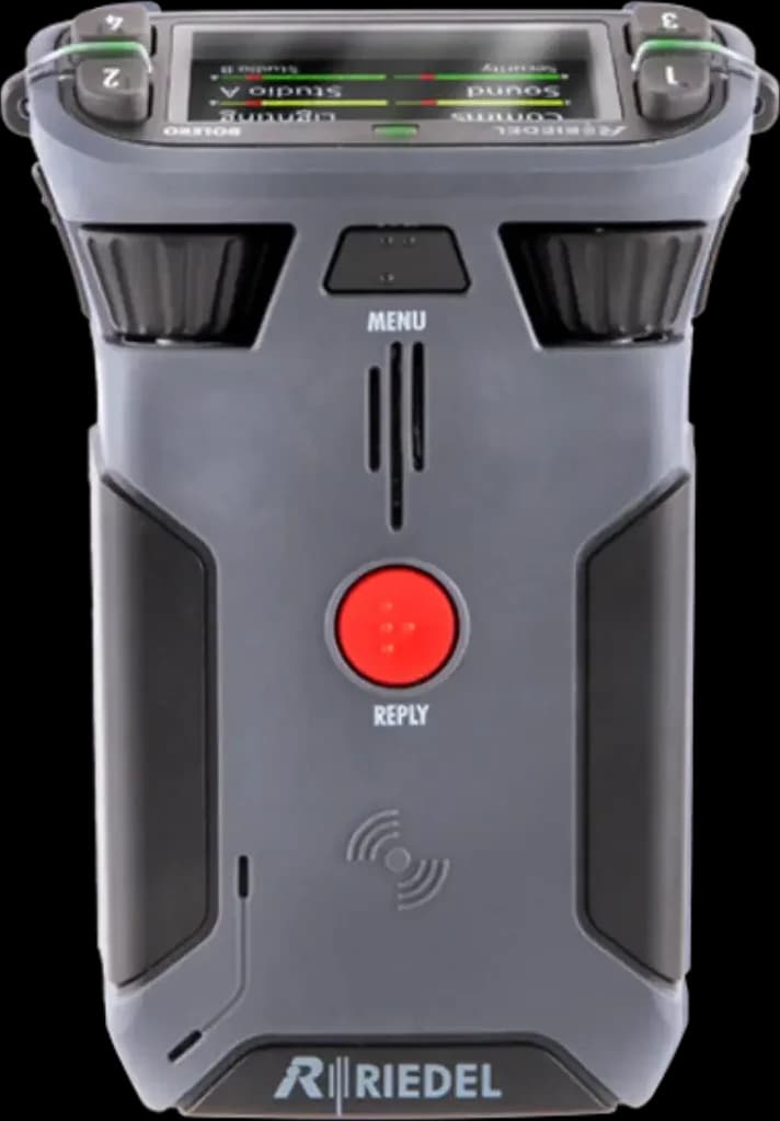 Riedel Bolero 1.9 GHz DECT wireless intercom beltpack, front view