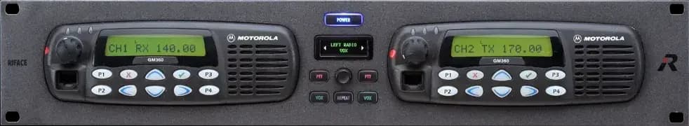 Riedel RiFace G2 radio interface, 2U front panel with two radios fitted
